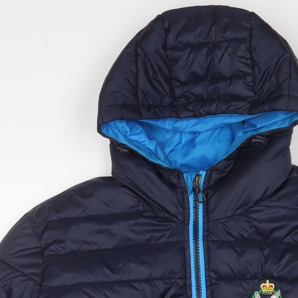 Normandy 2020 Mens Blue Puffer Jacket Jacket Size L Zip - Embroidered