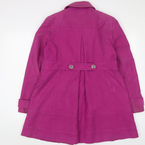 Karen Millen Womens Purple Overcoat Coat Size 14 Button