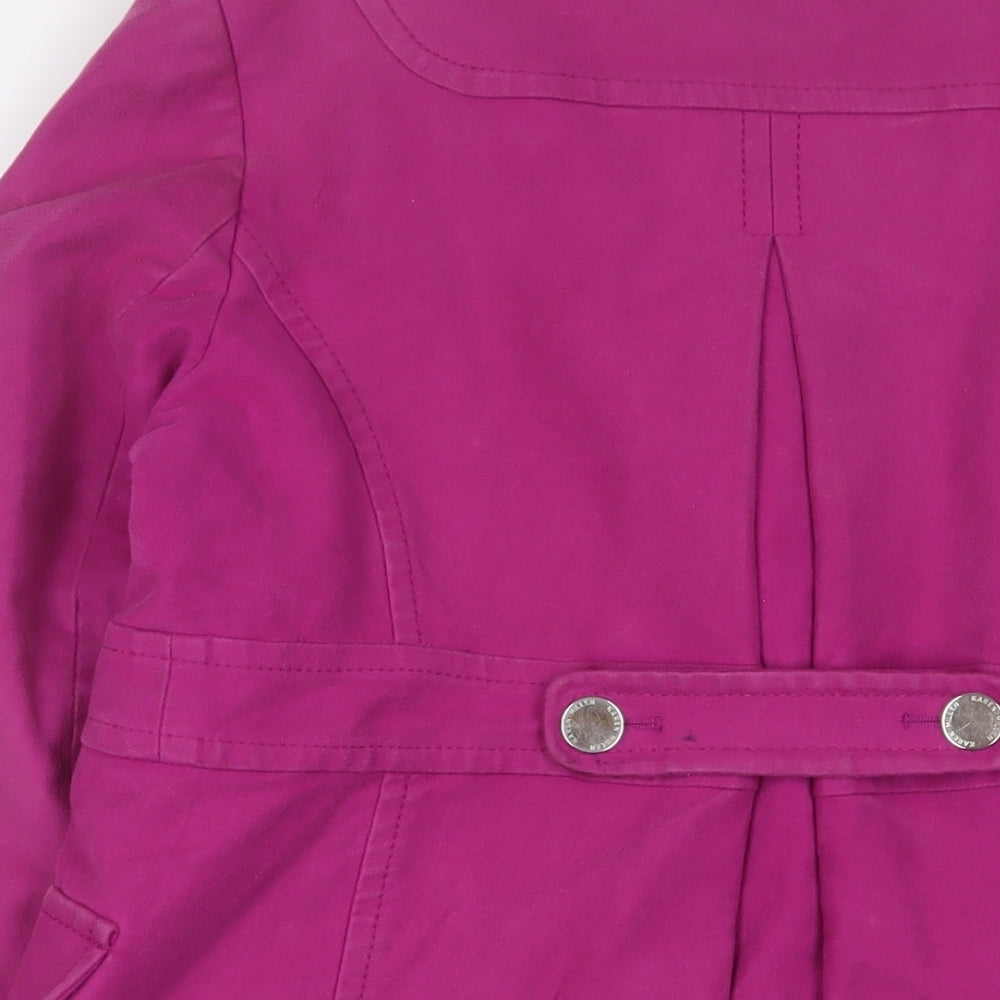 Karen Millen Womens Purple Overcoat Coat Size 14 Button