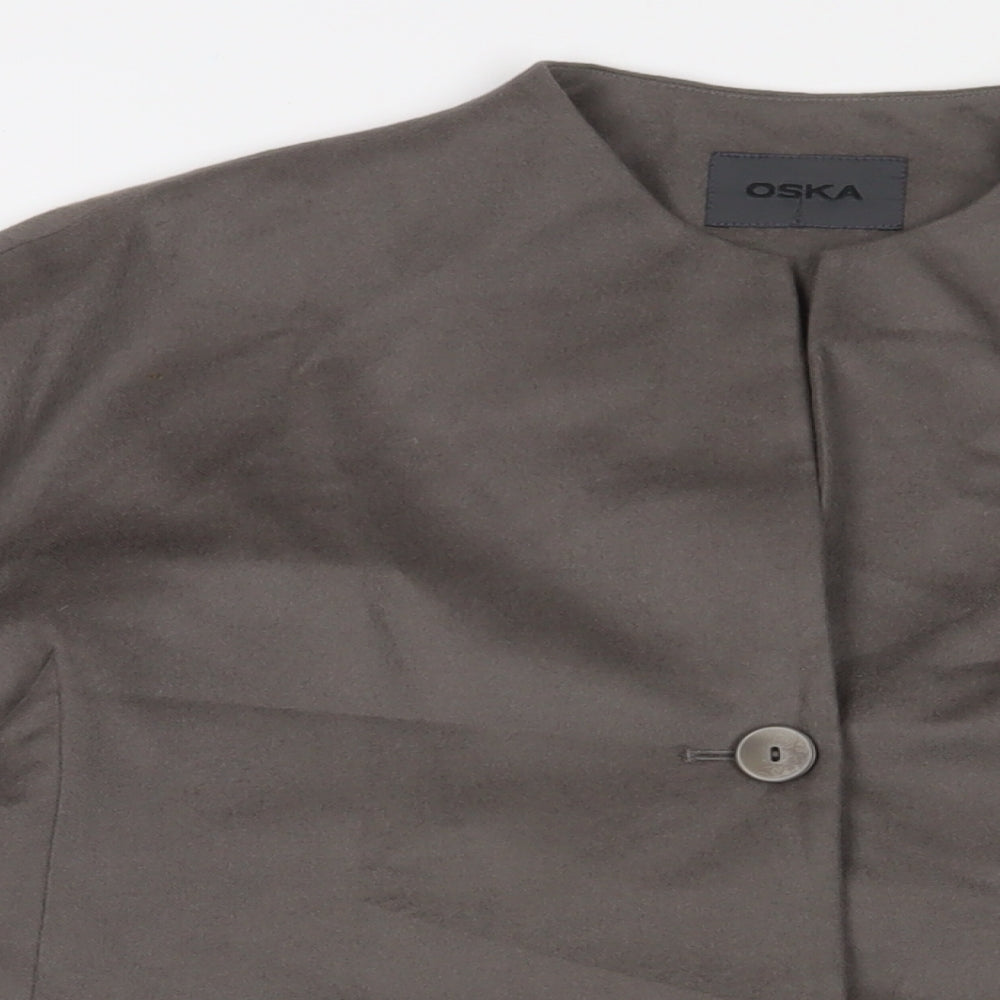 OSKA Womens Grey Jacket Blazer Size M Button