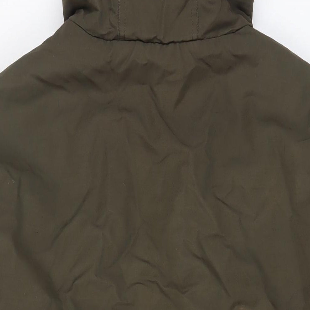 Fred Perry Mens Green Parka Coat Size L Zip