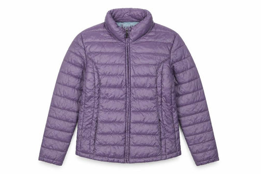Front view of Lotties women’s purple jacket, size M, zip