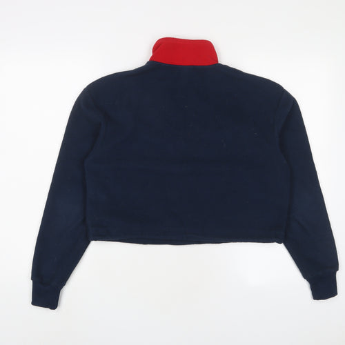 ellesse Womens Blue Polyester Pullover Sweatshirt Size 4 Zip - Logo, Embroidered
