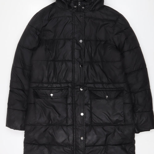 Hype Womens Black Puffer Jacket Coat Size 14 Zip