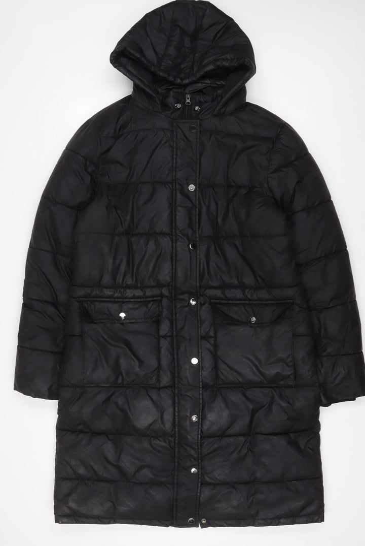 Hype Womens Black Puffer Jacket Coat Size 14 Zip
