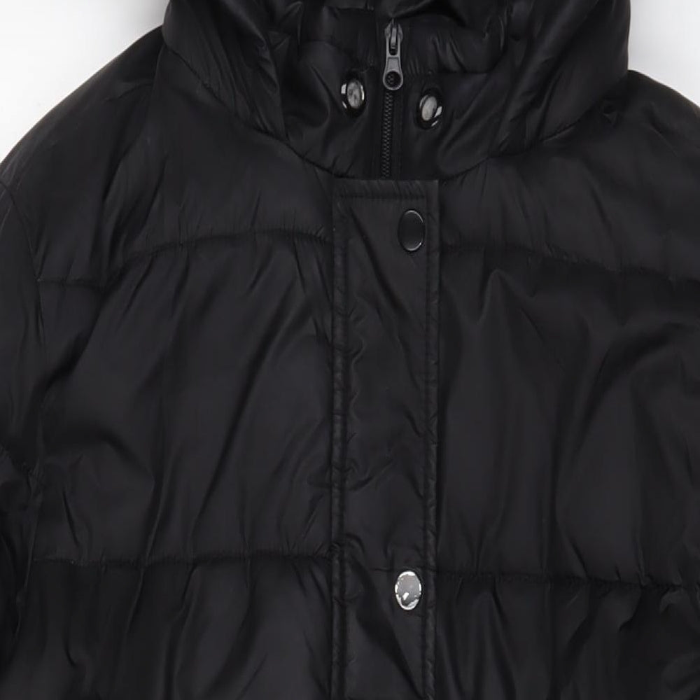 Hype Womens Black Puffer Jacket Coat Size 14 Zip