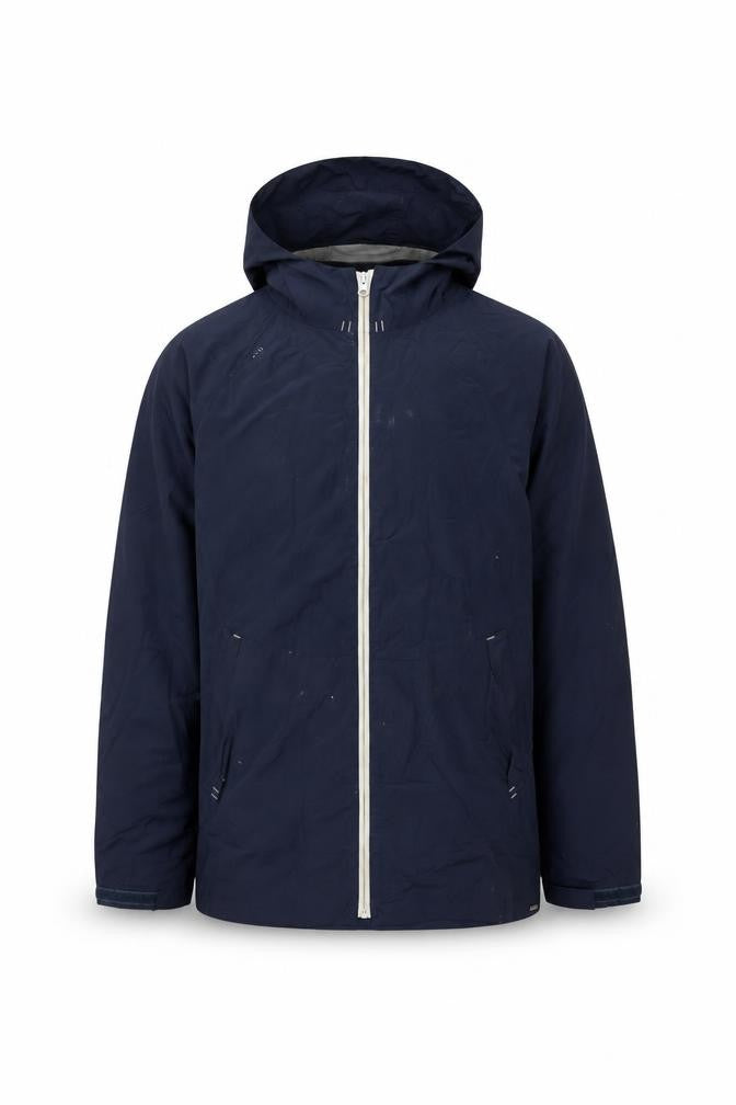Front view of Decathlon men’s blue jacket, size 2XL, zip