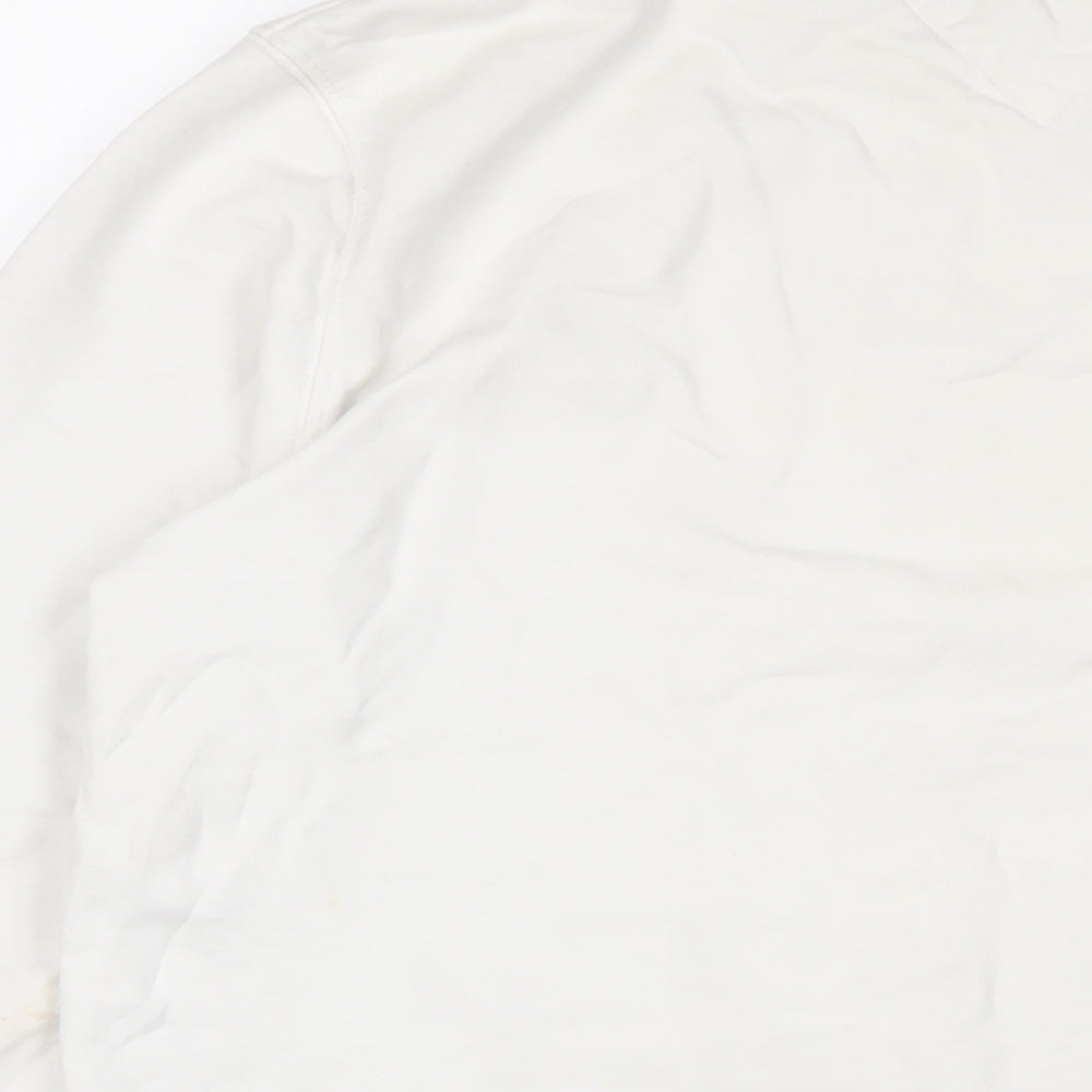 Tommy Hilfiger Mens White Cotton Pullover Sweatshirt Size M - Logo
