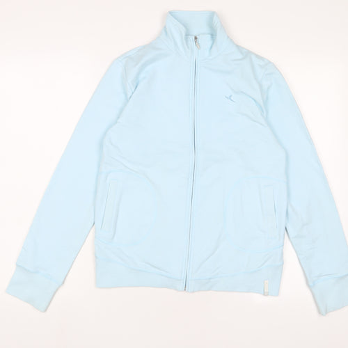 DECATHLON Girls Blue Cotton Full Zip Sweatshirt Size 14 Years Zip - Logo, Embroidered