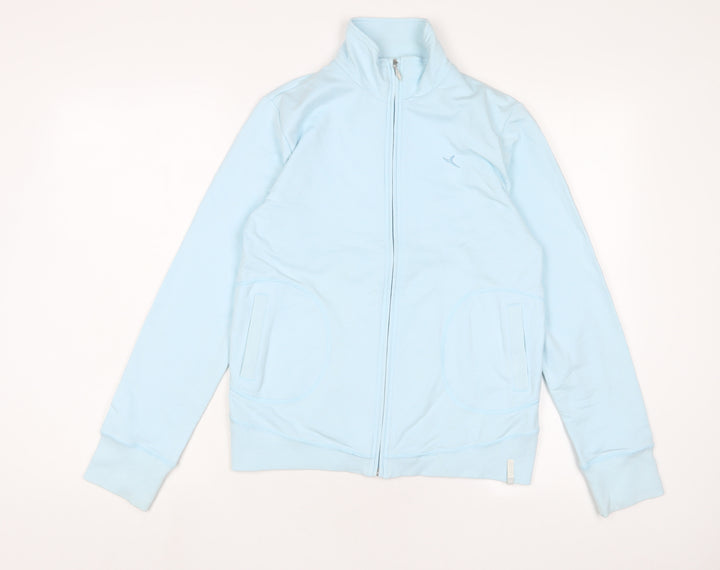 DECATHLON Girls Blue Cotton Full Zip Sweatshirt Size 14 Years Zip - Logo, Embroidered