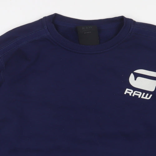 G-Star Raw Mens Blue Cotton Pullover Sweatshirt Size M