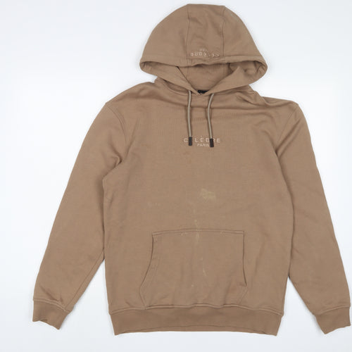 CÉLÈBRE Womens Brown Cotton Pullover Hoodie Size S Pullover - Logo, Embroidered