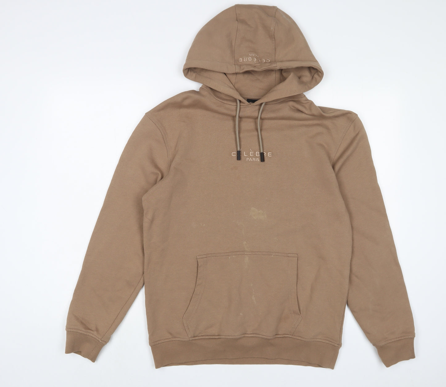 CÉLÈBRE Womens Brown Cotton Pullover Hoodie Size S Pullover - Logo, Embroidered