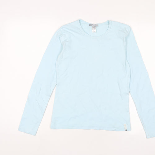 DECATHLON Girls Blue Cotton Basic Casual Size 14 Years Crew Neck Pullover