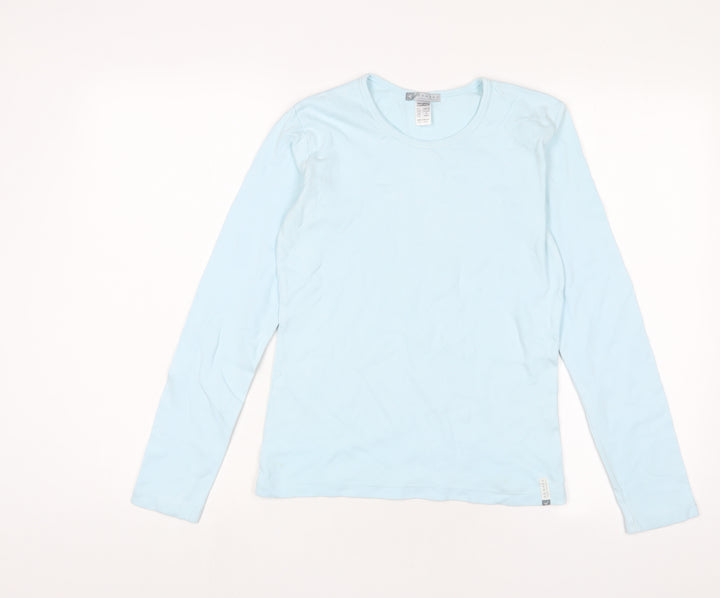 DECATHLON Girls Blue Cotton Basic Casual Size 14 Years Crew Neck Pullover