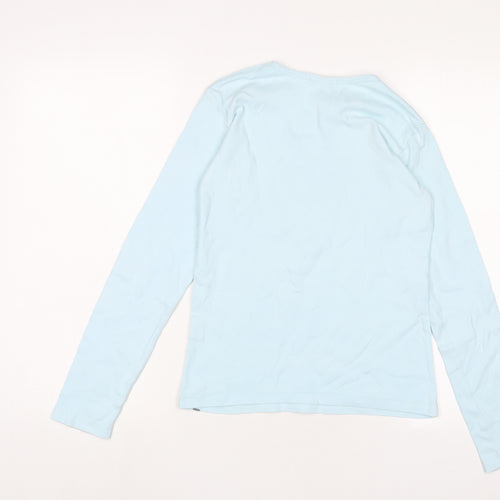 DECATHLON Girls Blue Cotton Basic Casual Size 14 Years Crew Neck Pullover
