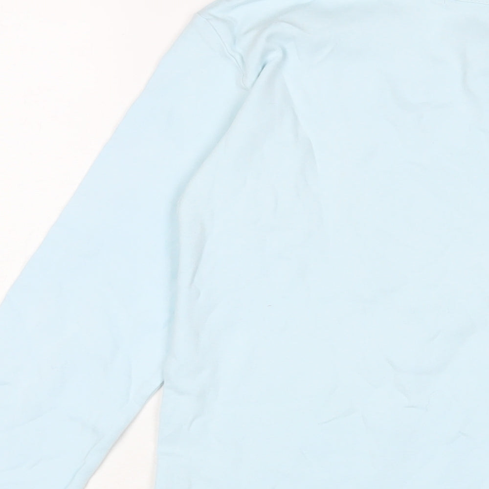 DECATHLON Girls Blue Cotton Basic Casual Size 14 Years Crew Neck Pullover