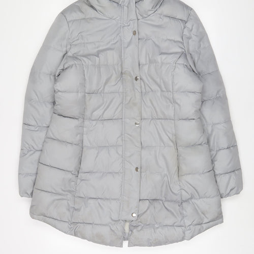 Gap Womens Grey Puffer Jacket Coat Size XL Zip
