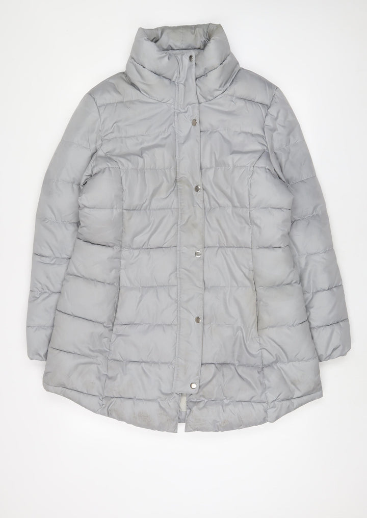 Gap Womens Grey Puffer Jacket Coat Size XL Zip
