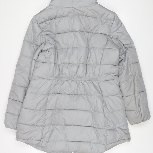 Gap Womens Grey Puffer Jacket Coat Size XL Zip