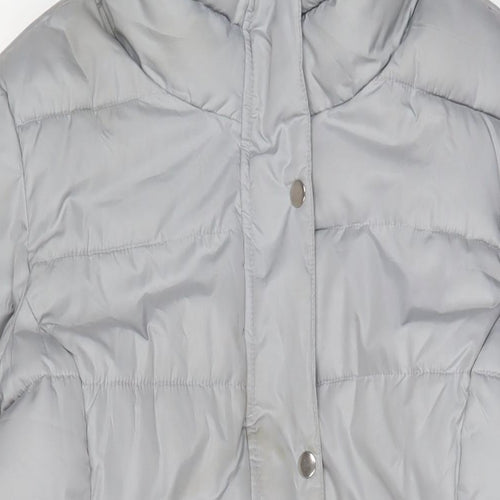 Gap Womens Grey Puffer Jacket Coat Size XL Zip