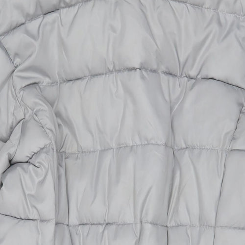 Gap Womens Grey Puffer Jacket Coat Size XL Zip