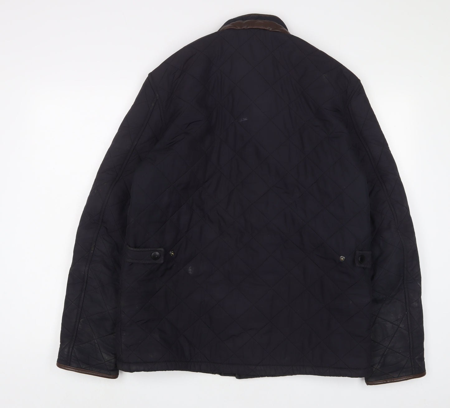 Barbour Mens Blue Quilted Jacket Size L Zip