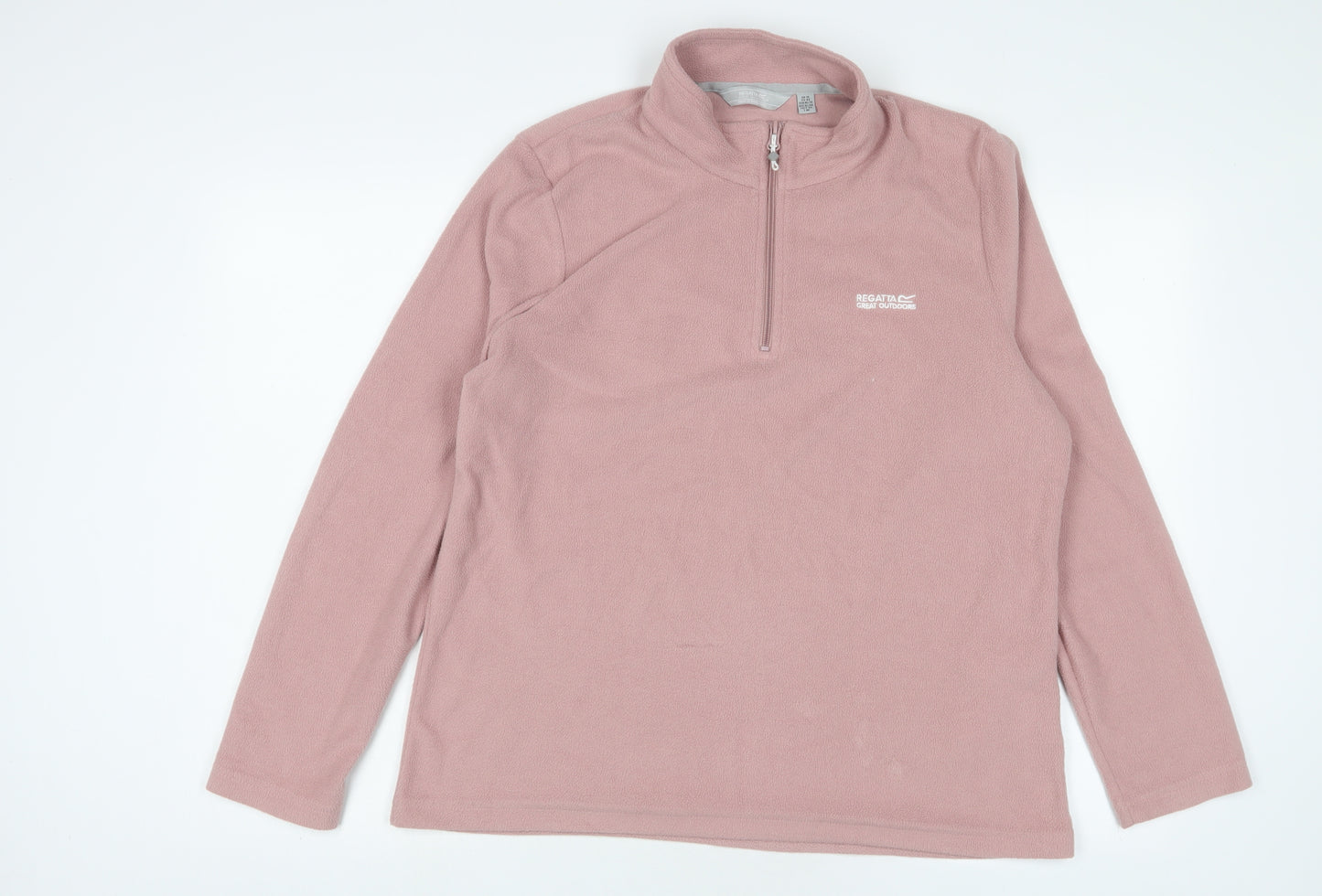 Regatta Womens Pink Polyester Pullover Sweatshirt Size 16 Zip - Logo, Embroidered
