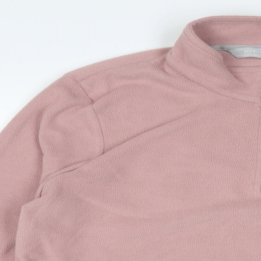 Regatta Womens Pink Polyester Pullover Sweatshirt Size 16 Zip - Logo, Embroidered