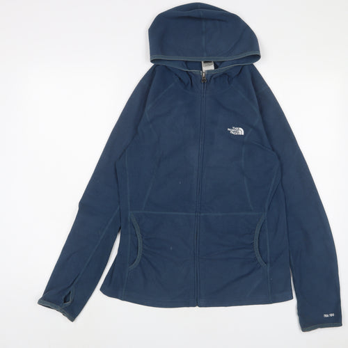 The North Face Womens Blue Jacket Size L Zip - Logo, Embroidered