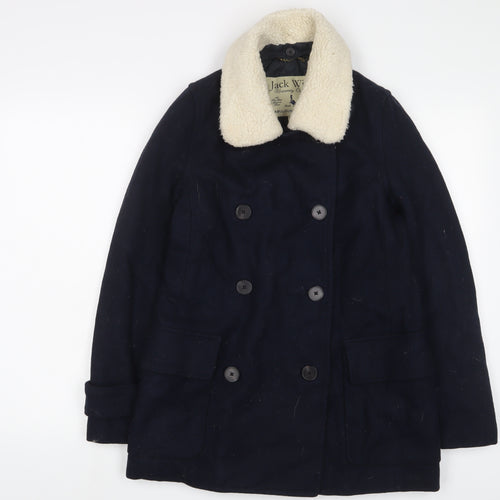 Jack Wills Womens Blue Jacket Coat Size 8 Button
