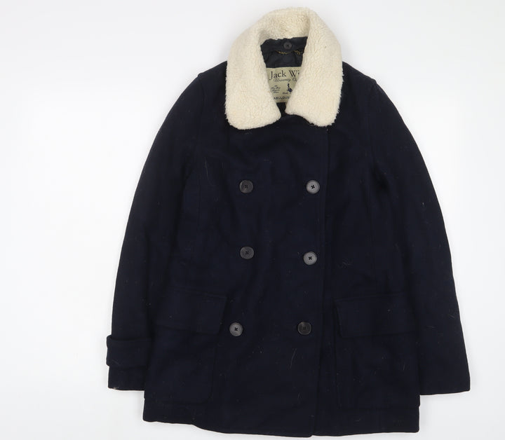Jack Wills Womens Blue Jacket Coat Size 8 Button