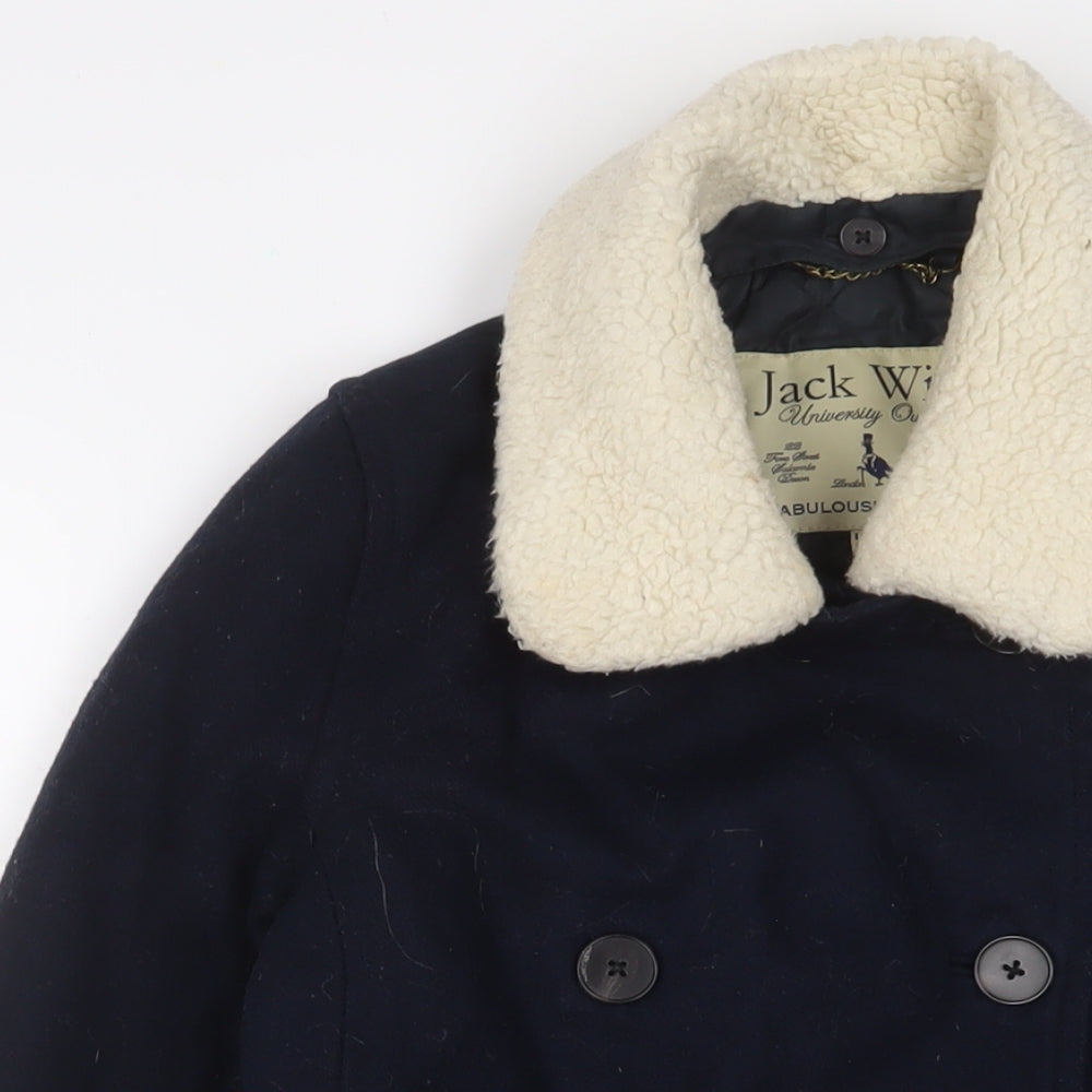 Jack Wills Womens Blue Jacket Coat Size 8 Button