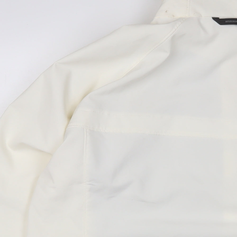 Columbia Mens Ivory Jacket Size L Zip - Logo