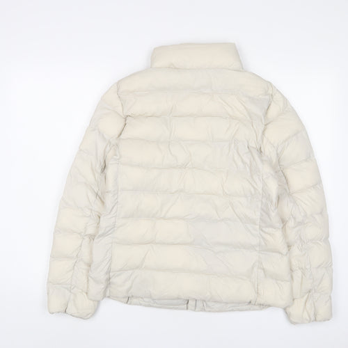 marks and Womens Ivory Puffer Jacket Jacket Size 12 Zip