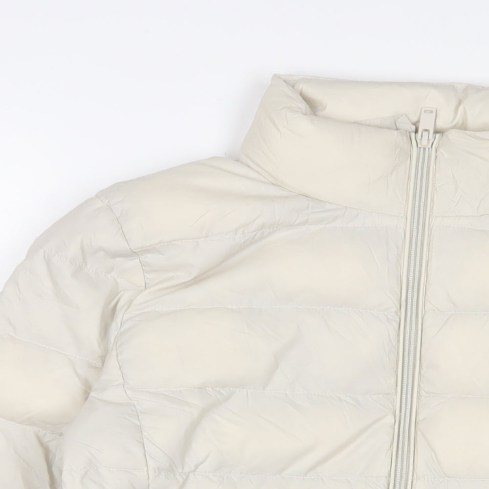 marks and Womens Ivory Puffer Jacket Jacket Size 12 Zip