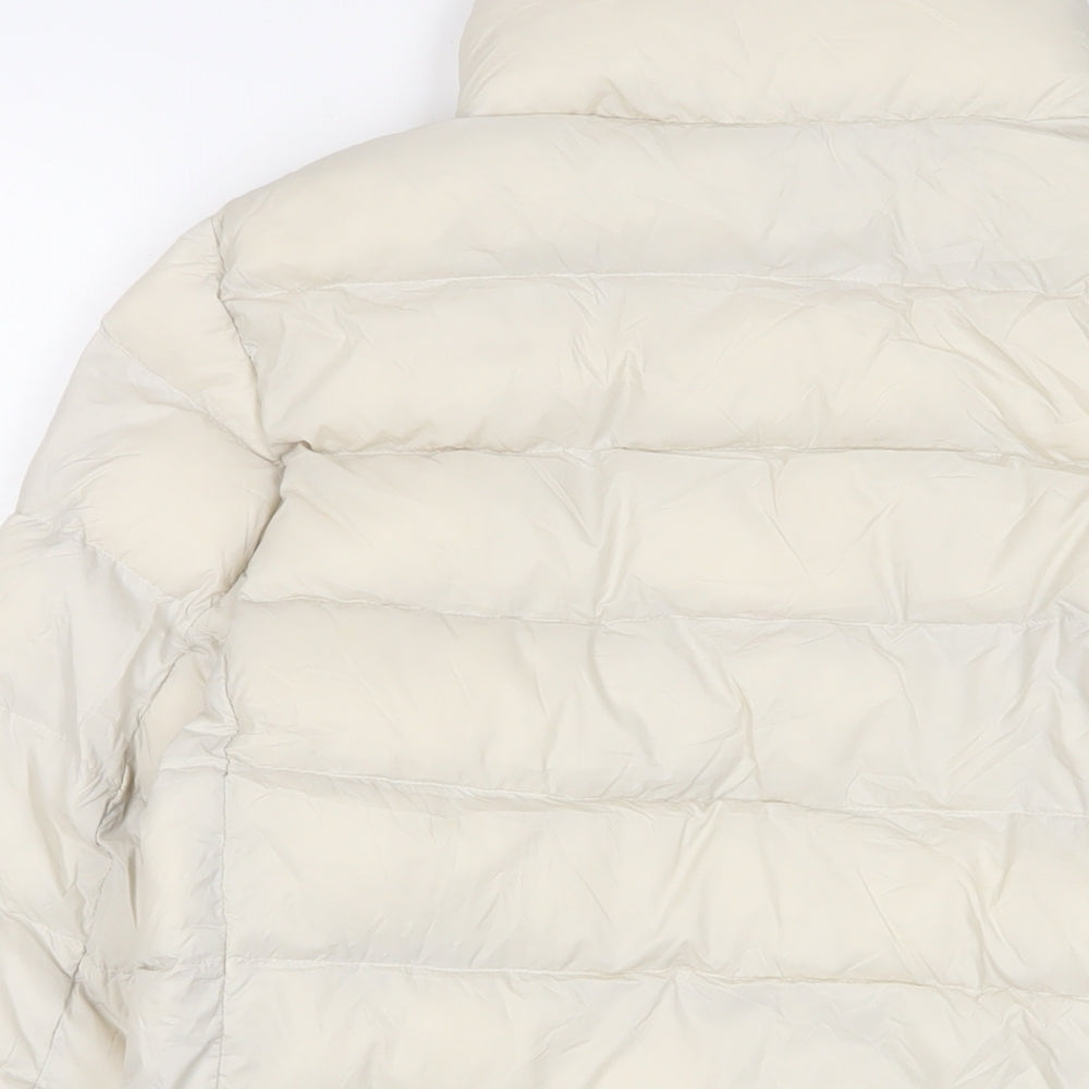 marks and Womens Ivory Puffer Jacket Jacket Size 12 Zip