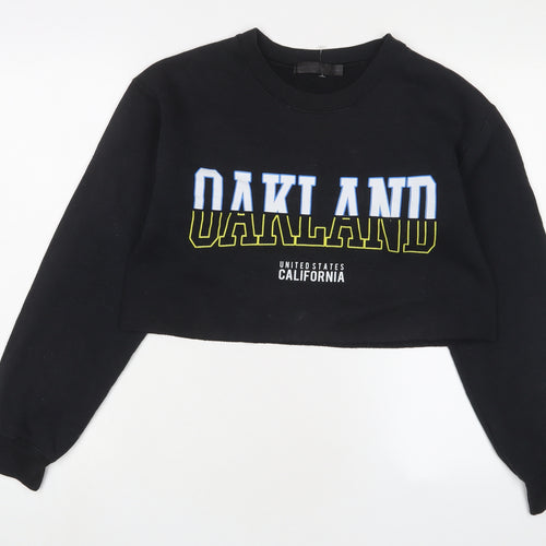 Missguided Womens Black Cotton Pullover Sweatshirt Size S Pullover - Oakland