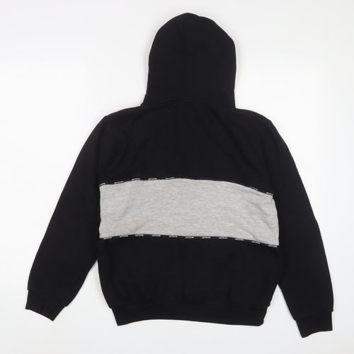 Hype Boys Black Cotton Pullover Hoodie Size 13 Years Zip