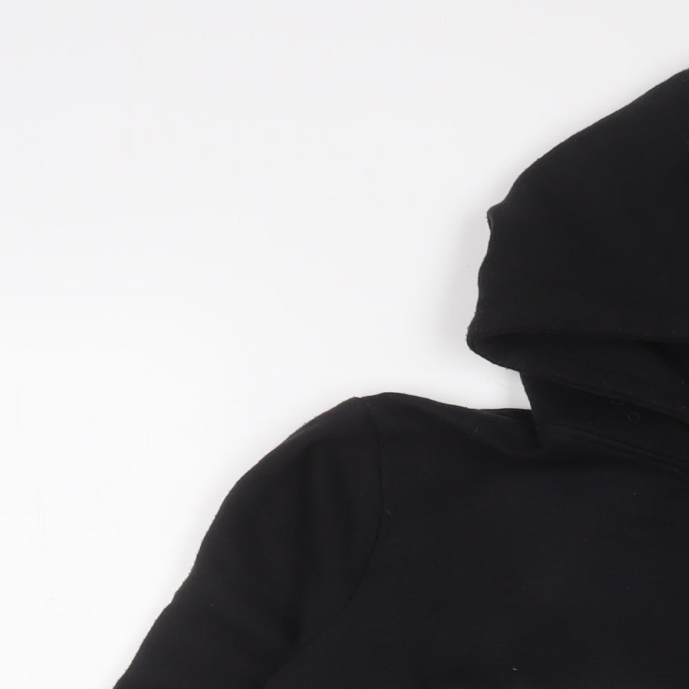 Hype Boys Black Cotton Pullover Hoodie Size 13 Years Zip
