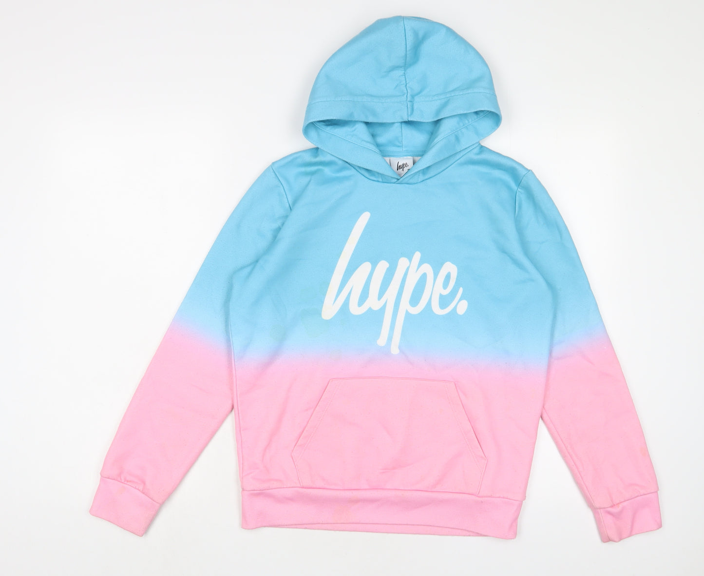 Hype Girls Blue Cotton Pullover Hoodie Size 13 Years Pullover