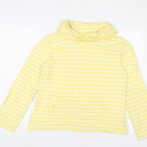 Mountain Warehouse Womens Yellow Striped Cotton Pullover Sweatshirt Size 14 Pullover - Embroidered
