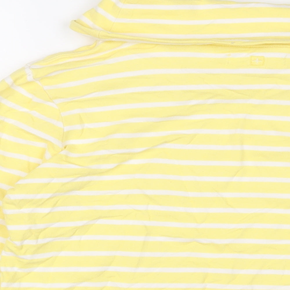 Mountain Warehouse Womens Yellow Striped Cotton Pullover Sweatshirt Size 14 Pullover - Embroidered