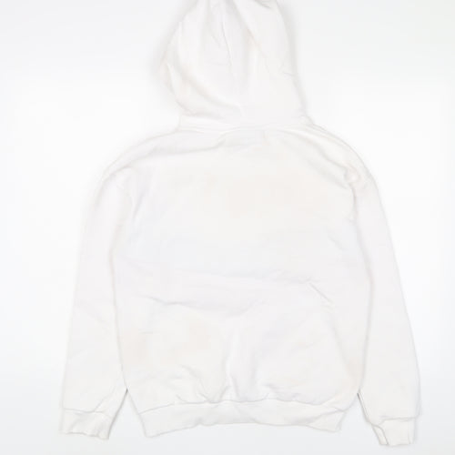 Closure Womens White Cotton Pullover Hoodie Size 10 Pullover - Logo