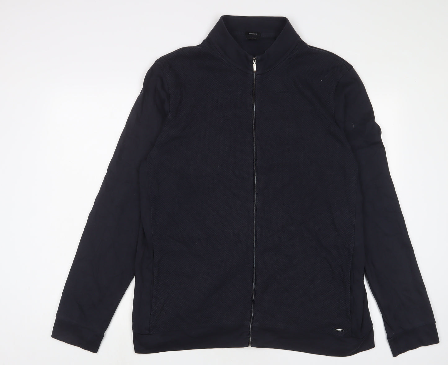 HUGO BOSS Mens Blue Cotton Full Zip Sweatshirt Size 2XL