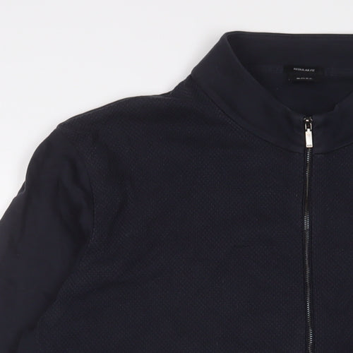 HUGO BOSS Mens Blue Cotton Full Zip Sweatshirt Size 2XL