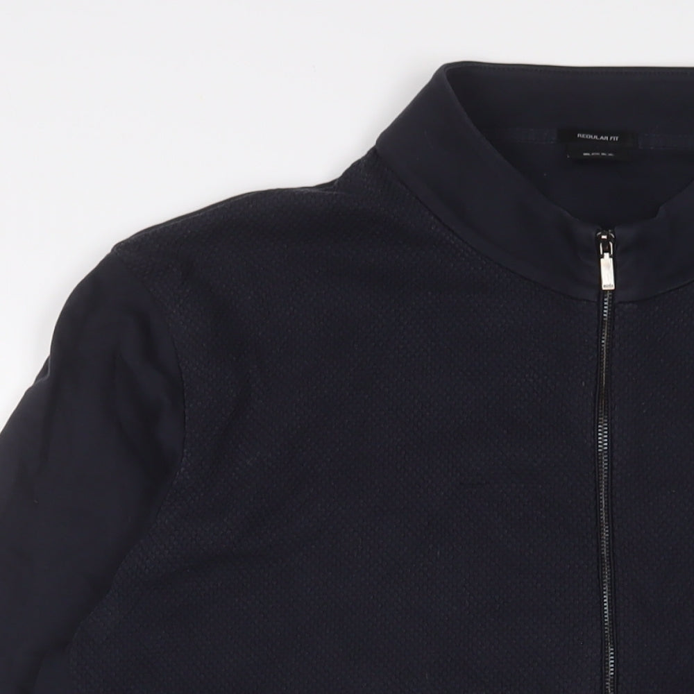 HUGO BOSS Mens Blue Cotton Full Zip Sweatshirt Size 2XL