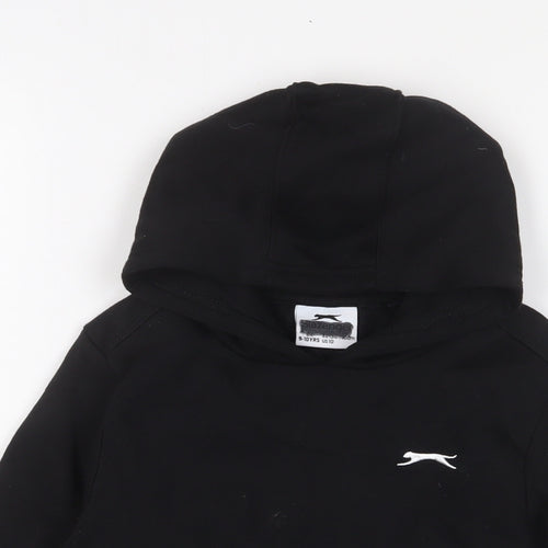 Slazenger Boys Black Cotton Pullover Hoodie Size 9-10 Years Pullover - Logo, Embroidered