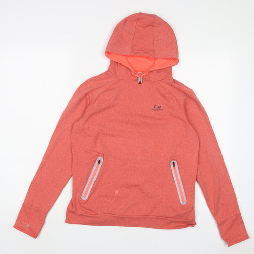 DECATHLON Womens Pink Polyester Pullover Hoodie Size S Pullover