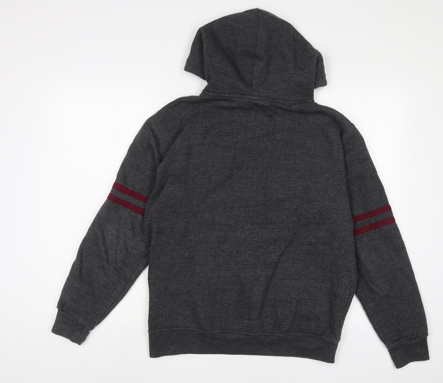 Harry Potter Mens Grey Cotton Pullover Hoodie Size L - Embroidered